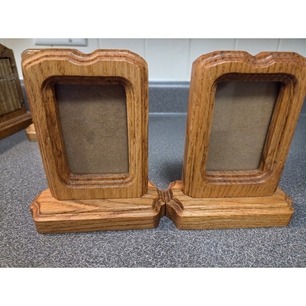 Handcrafted Solid Oak Picture Frame Lot (5) - Picture 12 of 14